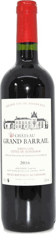 Château Grand Barrail Castillon Côtes de Bordeaux 2016