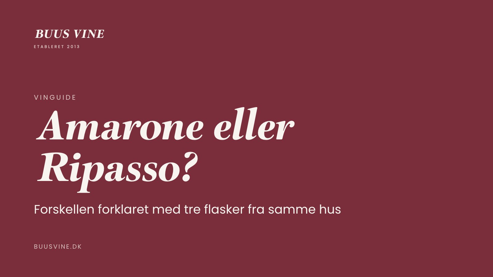 Amarone eller Ripasso? Vinguide fra Buus Vine